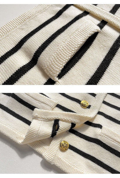 Cardigan rayé chic
