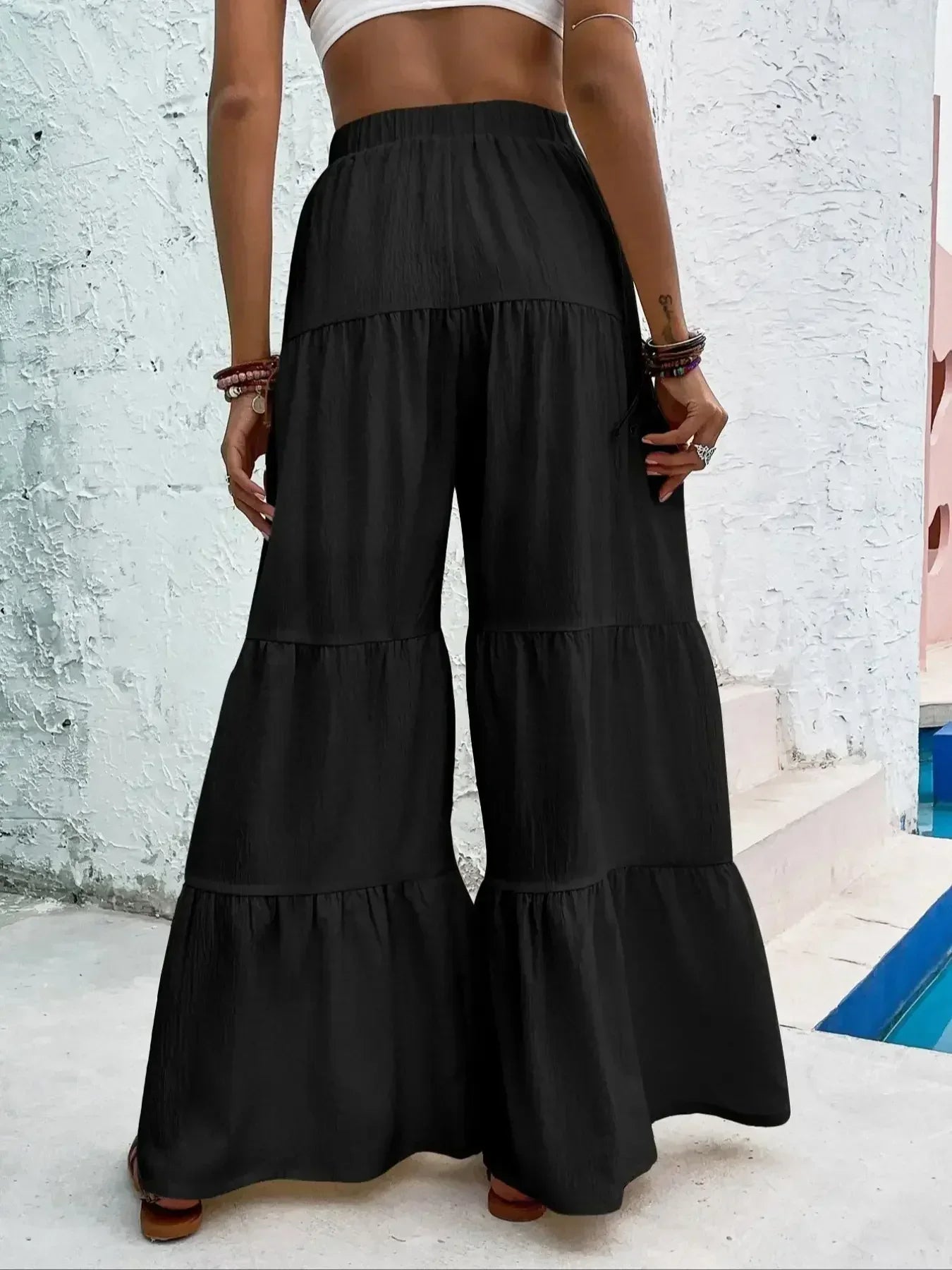 Pantalon Large à Volants Pour Femme