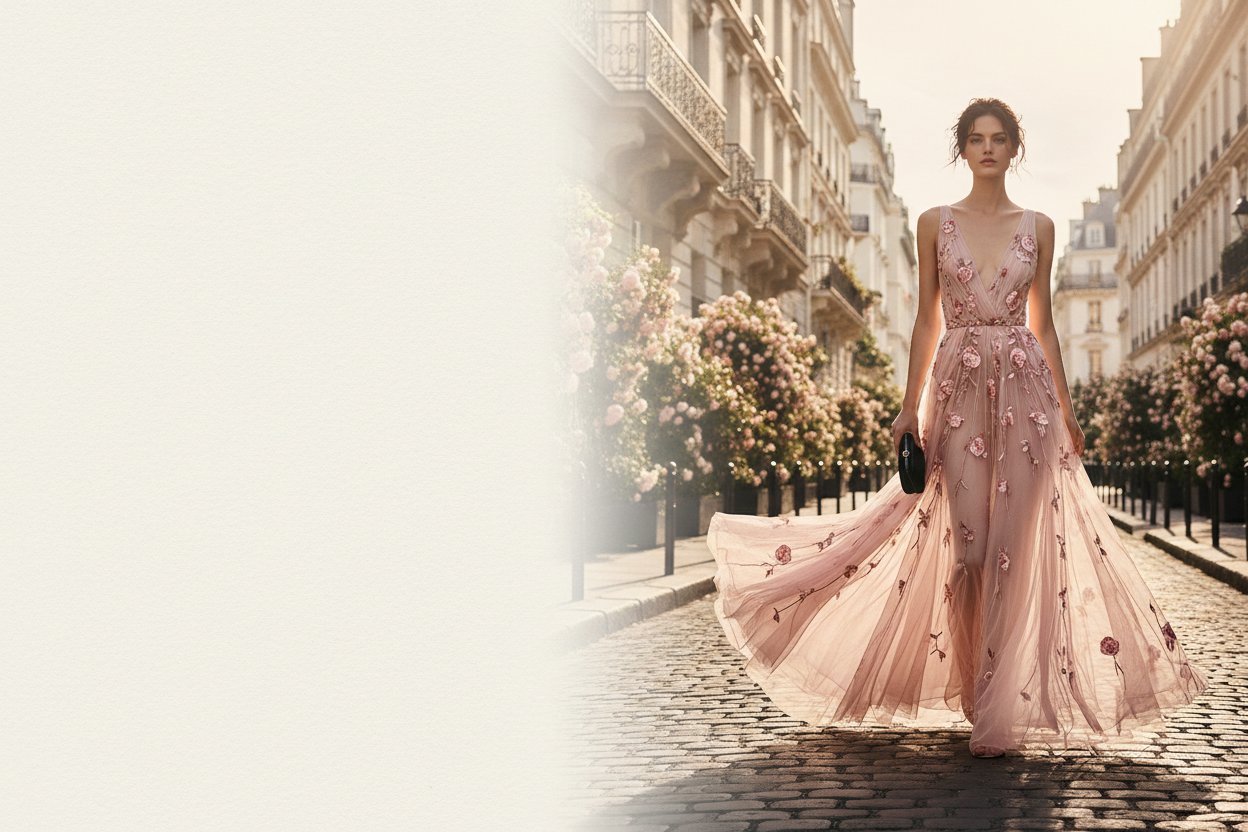 Quilou - femme robe rose Paris
