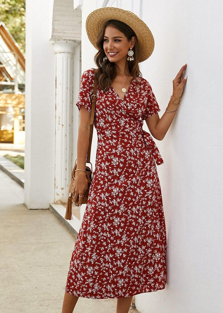 Robe Longue Bohème À Fleurs