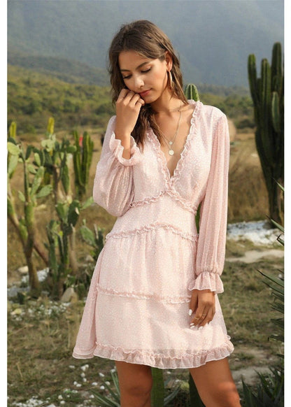 Robe Dos Nu Hippie Chic Manches Longues